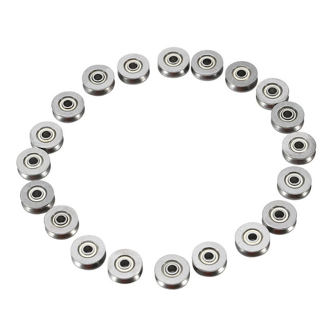 V Groove Pulley, Ball Bearing, 3x12x4MM 20pcs V623ZZ Bearing For Rail Track Linear Motion System