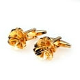 thumbnail image 1 of Los Hombres de Moda \ 's Gemelos de Flores Cobreado Gemelos de Oro, 1 of 3