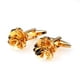 thumbnail image 1 of Hombre Gemelos con Forma de Flor Grabado Cobre Fancy Jewelry - Oro, 1 of 3