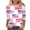 04-White-250th Anniversary USA, variant on Plus Size 3/4 Length Sleeve Womens Tops 250th Anniversary USA Shirt Summer Casual Crew Neck Patriotic Blouses White S
