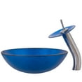 thumbnail image 3 of Novatto NSFC-S132001BN Verdazzurro Blue Foil Painted Glass Vessel Sink with Brushed Nickel Faucet, Drain, Mounting Ring, 3 of 8