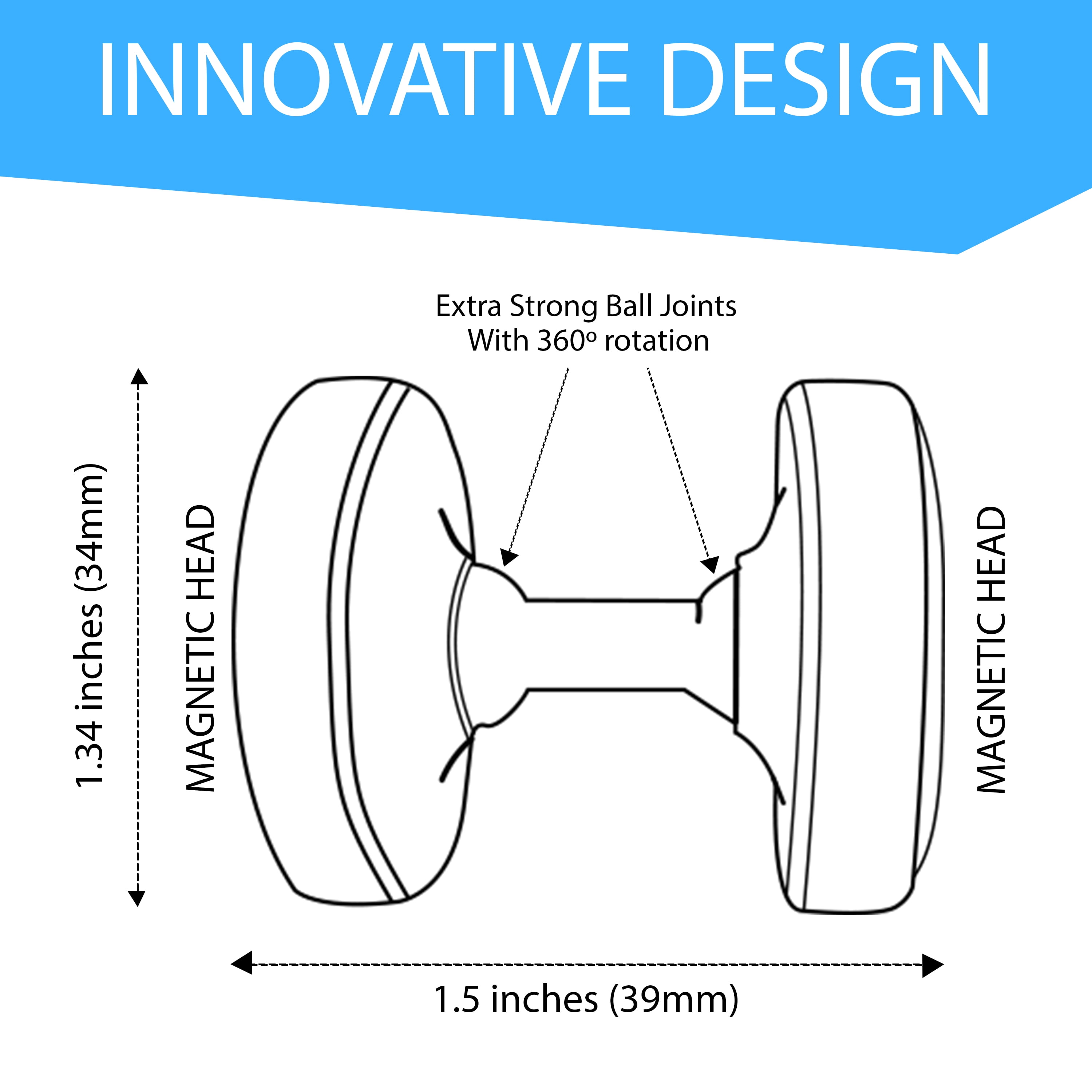 Gym Mate Dual Magnetic Phone Mount & Holder for Gym. Attaches Magnetically to Metal Surface.