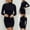 Black, variant on Idoravan Women's Dress Clearance Summer Fashion Women Solid Color High Neck Long Sleeve Sexy Dress Slim Fit Hip Dress