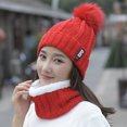 thumbnail image 3 of Minnieouse Nuevos sombreros de invierno para mujer, gorro de lana de terciopelo cálido para mujer, gorro de punto a prueba de viento para montar, Sombreros rojo Minnieouse PS12782-01, 3 of 6