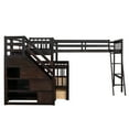 thumbnail image 6 of New Twin over Full L-Shaped Bunk Bed With 3 Drawers, Ladder and Staircase - Espresso, 6 of 10