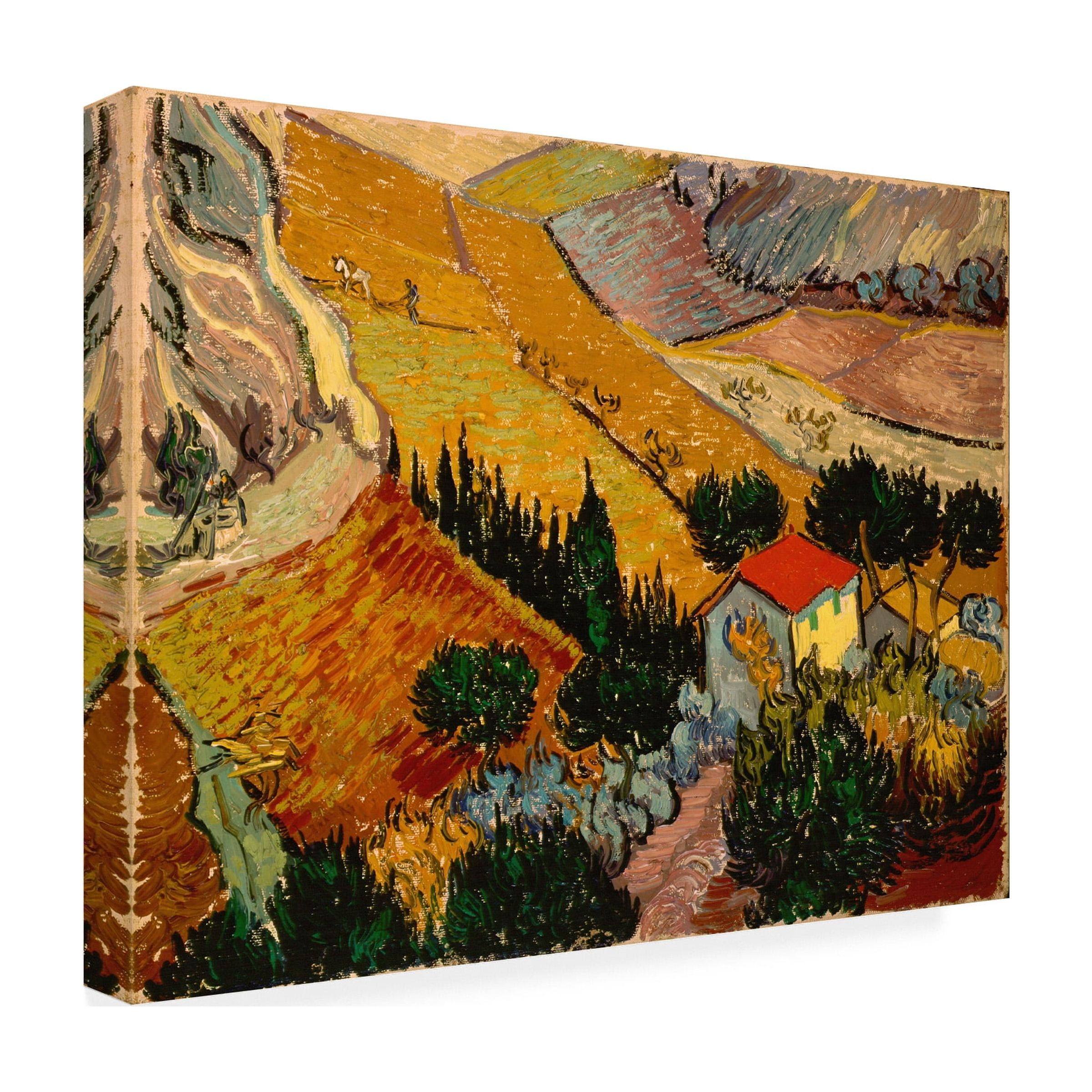 Vincent van Gogh 'Landscape with House' Canvas Art