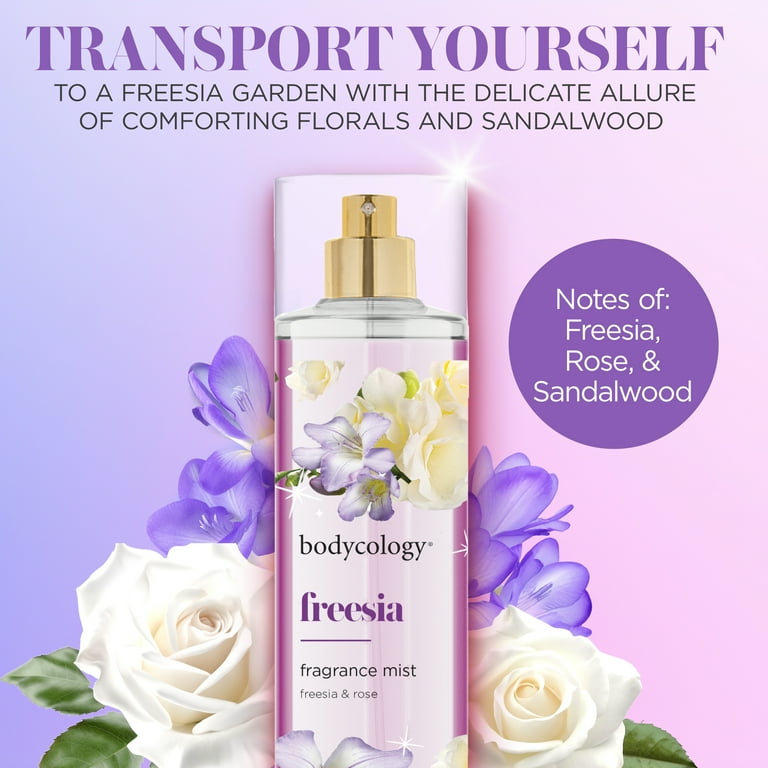 Bodycology Freesia Body Mist, Long-Lasting Floral and Woody Scent