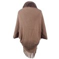 thumbnail image 3 of YABCSAZ Women's Winter Knit Fringe Fur Collar Shawl, Ladies Knitted Loose Thickened Shawl Knit Batwing Sleeve Faux Fur Collar Cardigan Sweater Knitted Shawl Wrap Hem Cape Cloak Open Front Outerwear, 3 of 7