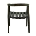 thumbnail image 6 of DecMode Teak Wood Handmade Woven Dining Chair with Armrests, Dark Brown, 6 of 7