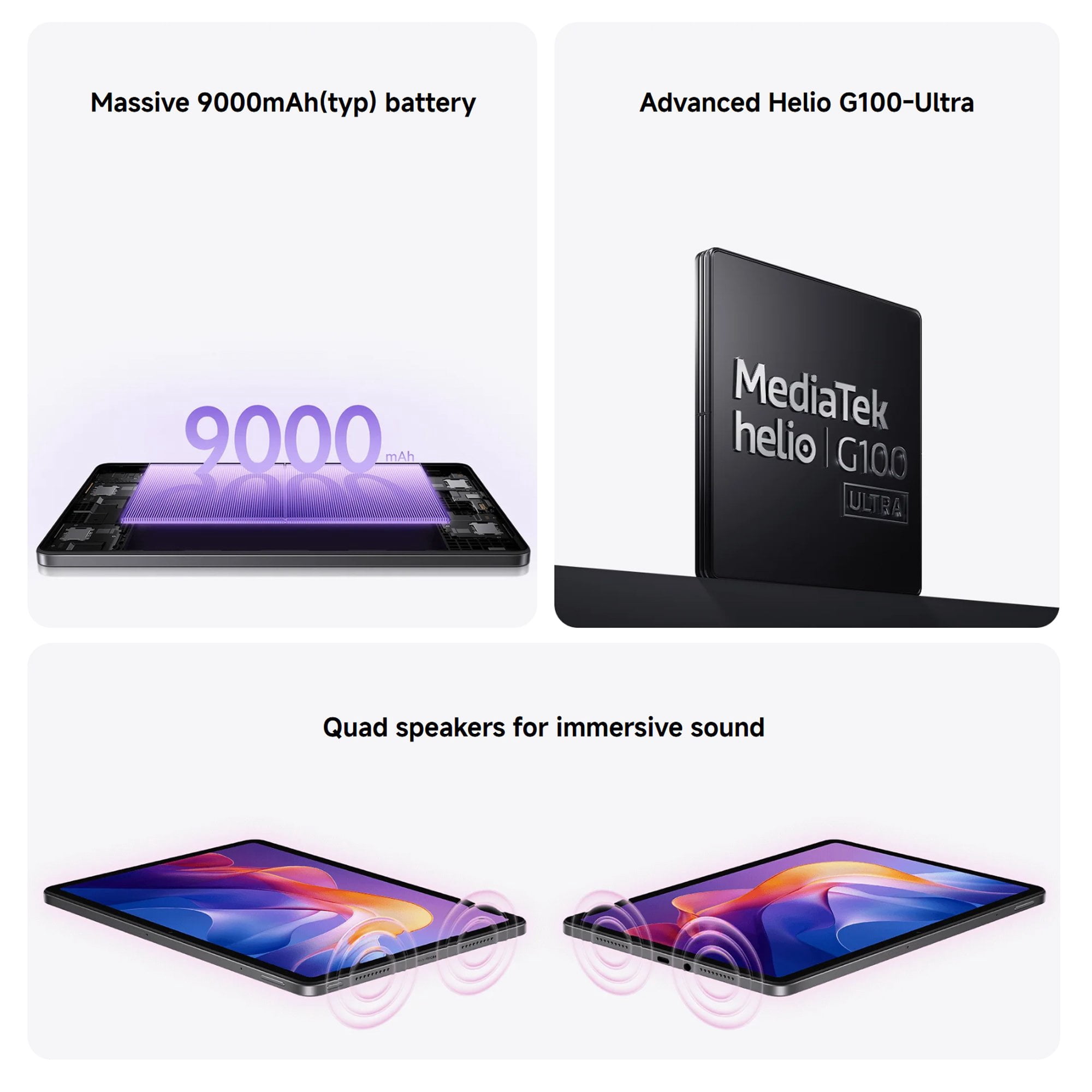 Xiaomi Redmi Pad 2 Only WiFi No Calls or Text 11" 2.5K Octa Core 4 Speakers Global ROM 9000mAh Bluetooth 5.3 8MP Model 25040RP0AL Mint Green, 128GB + 4GB