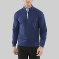 thumbnail image 7 of Summer Savings WTXUE Sweatshirts & Hoodies Long Sleeve, Zip Mock Neck Shirts for Men Mens Quarter Zip Pullover Shirt Pullover Performance Quarter Zip Solid, Athleisure for Men Navy M, 7 of 7