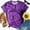 Purple, variant on Green Womens Tops Plus Size Crew Neck Tie Dye Short Sleeve T-Shirts Blouses & Button-Down Shirts