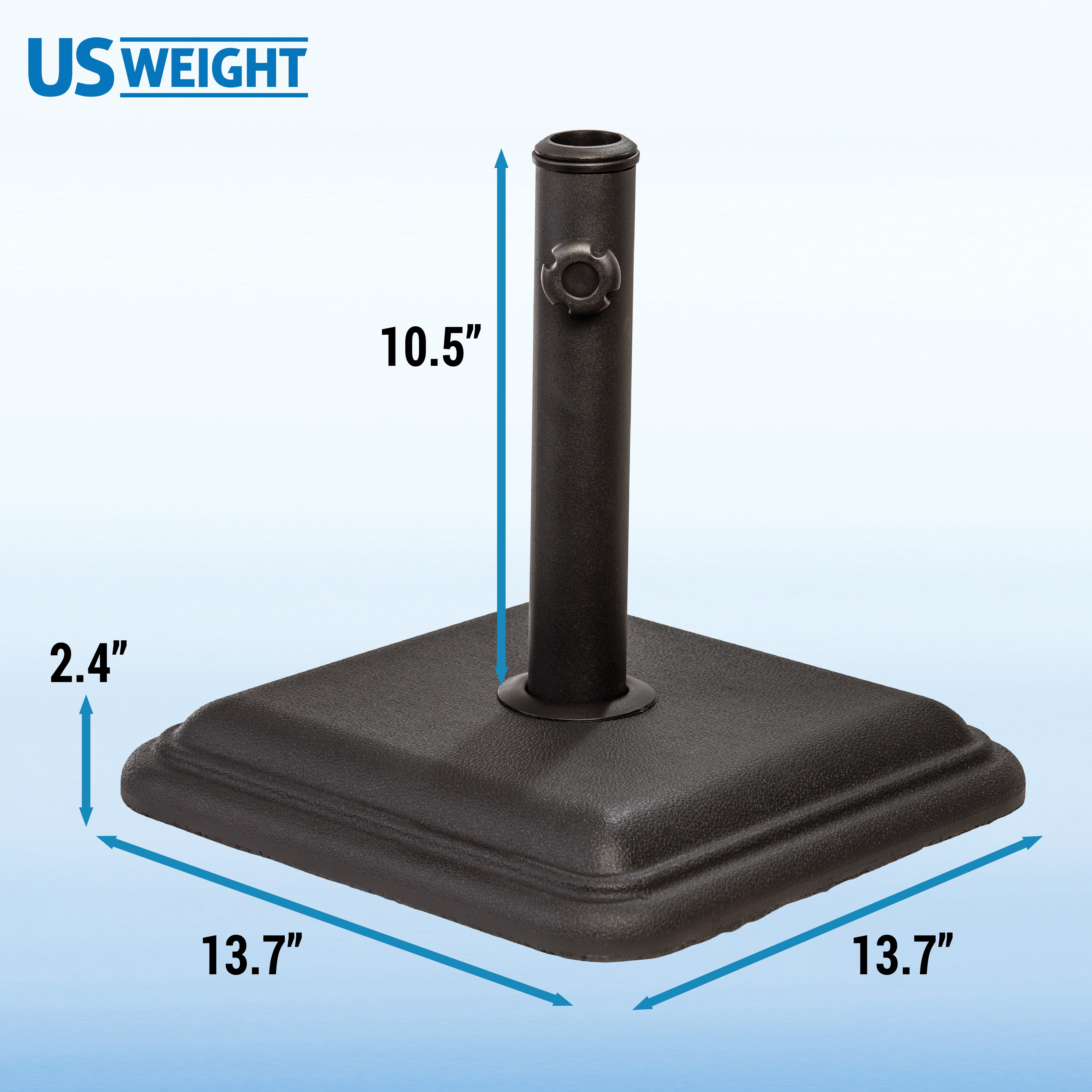 US Weight 26 lbs. Prefilled Concrete Square Outdoor Patio Umbrella Base in Black