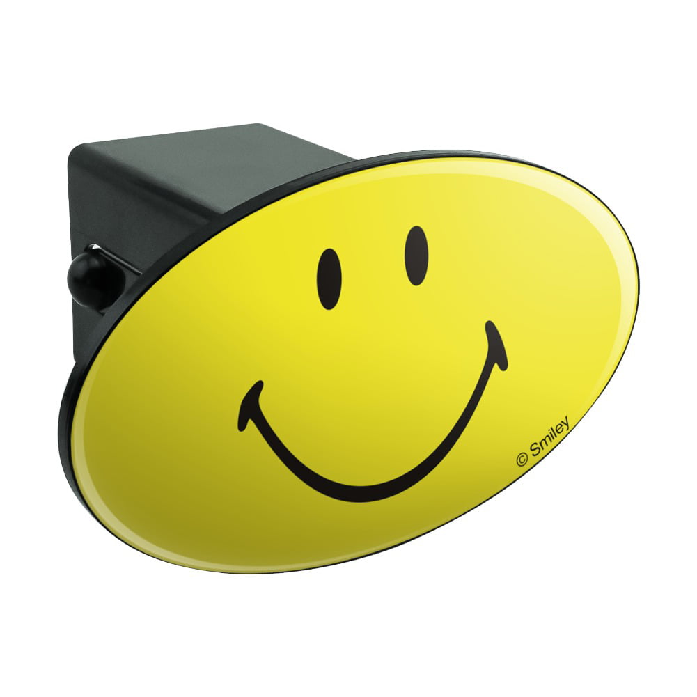 Yellow Smiley Happy Face LFPartS Metal Trailer Hitch Cover Fits 2 Receivers 