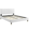 thumbnail image 3 of Modway Peyton Performance Velvet Queen Platform Bed in White, 3 of 10