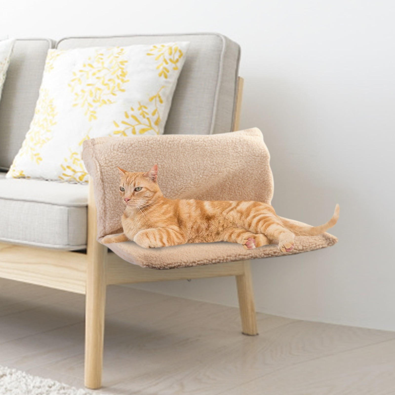 Plush L - Shaped Cat Hammock Bed, Hanging Cat Nest With Soft Fleece, Cat Window Perch, Cat Mat For Bedside, Stool, Window Sill