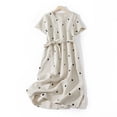 thumbnail image 1 of Robes d'Été pour Femmes 2025 Surdimensionnées et en Lin Imprimé à Pois Manches Courtes Robe de Soleil Blanche TG, 1 of 3