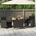 thumbnail image 4 of Gymax 3 Piece Patio Wicker Dining Set 2 Rattan Chairs w/ Rectangle Tempered Glass Dining Table, 4 of 10