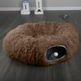 thumbnail image 3 of PETMAKER Cat Tunnel with Cat Bed - Multifunctional Cat Tunnel Bed, Brown, 3 of 11