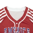 thumbnail image 6 of Evdexr Womens 250th Anniversary Usa Jerseys Short Sleeve Usa Flag Forth Of July Jersey Shirts Red Blue and White Loose Patriotic Baseball Shirts L, 6 of 6