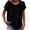 #010-Black, variant on Women's Spring Summer Linen Blend Solid Top, Short Sleeve Button Front Casual, Soft Stretch for Daily Party Casual Wear Gift