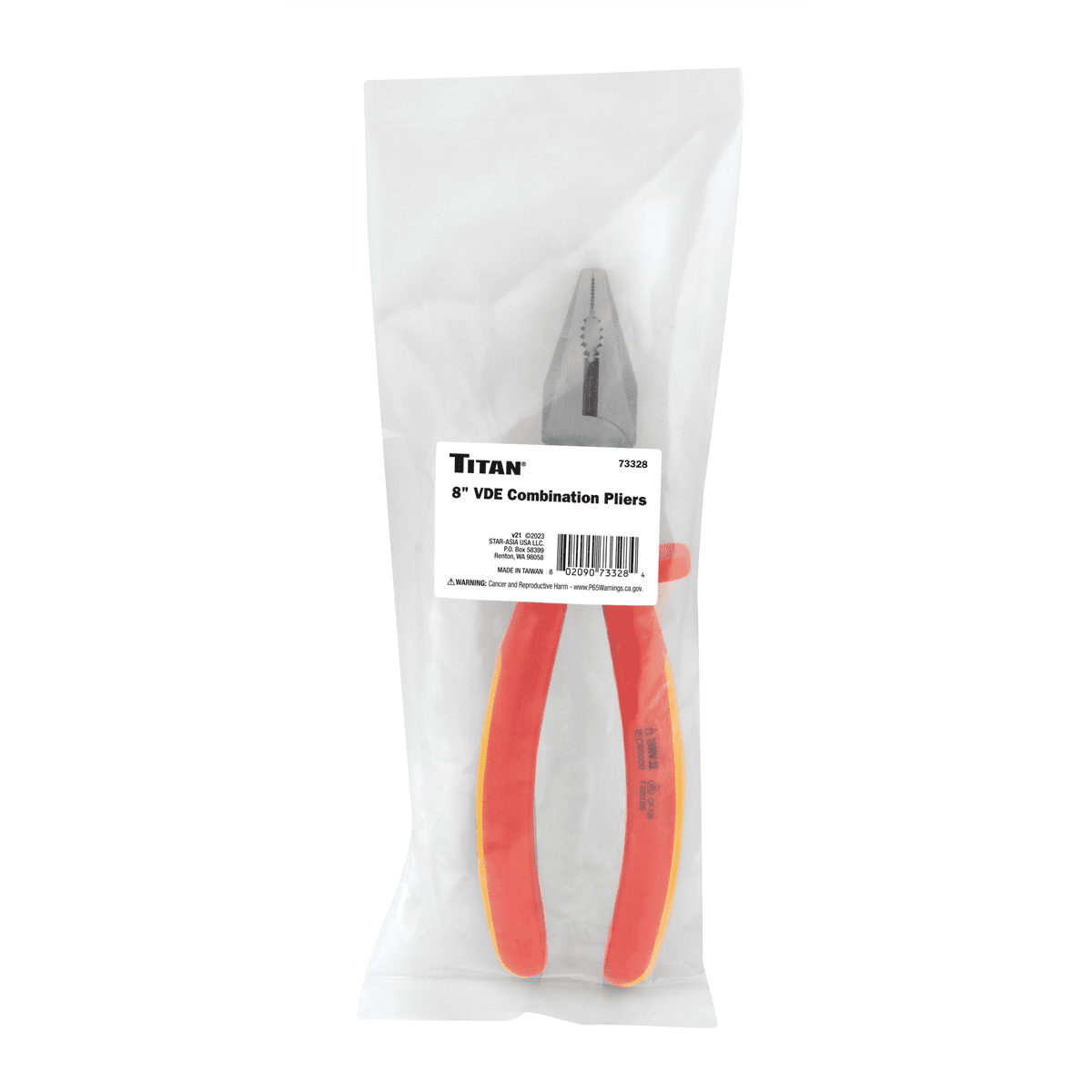 Titan 8 in. Insulated Combination Pliers
