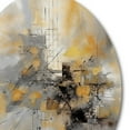 thumbnail image 3 of Designart "Beyond The Canvas Yellow and Grey I" Abstract Painting Metal Round Wall Art, 3 of 5