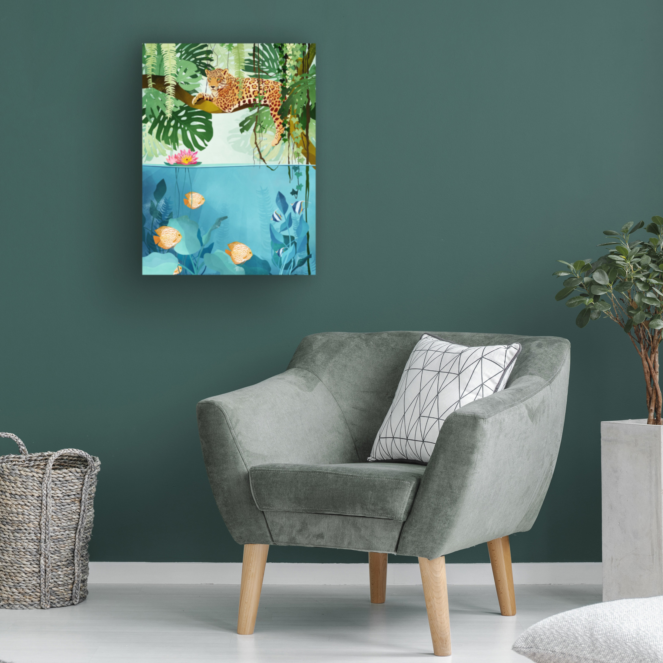 Trademark Fine Art Goed Blauw Welcome To the Jungle Canvas Wall Art