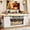 White, variant on Aphthongs 70.9" Farmhouse Sliding Barn Doors TV Stand for 80" TV with LED Lights/Outlet,Entertainment Center Media Console TV Stands with Adjustable Shelves for Living Room