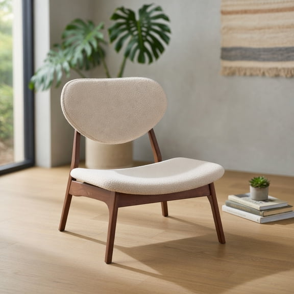Topcobe Accent Chairs Set of 2 with Side Table and Solid Wood Frame, Modern Furniture for Living Room, Practical, Easy to Assemble-Beige