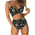 thumbnail image 2 of Traje de baño de dos piezas para mujer, cómodo, con pecho alto, en contraste OAVQHLG3B Store lin121212, 2 of 4