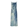 thumbnail image 4 of Nmnitkp Overalls for Women Casual Loose Summer Rompers Boho Floral Adjustable Straps Wide Leg Jumpsuits with Pockets PQ2, 4 of 5