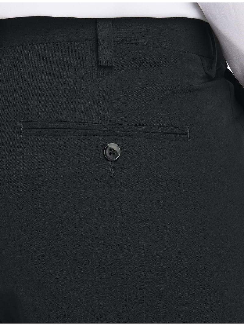 Easy Stretch Pleated Dress Pants Black 46 x 32 - Walmart.com