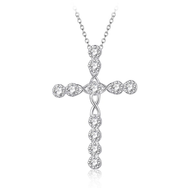 HEALEEP Collar Con Colgante De Cruz Zirconia En Pulida Para Y Celebraciones