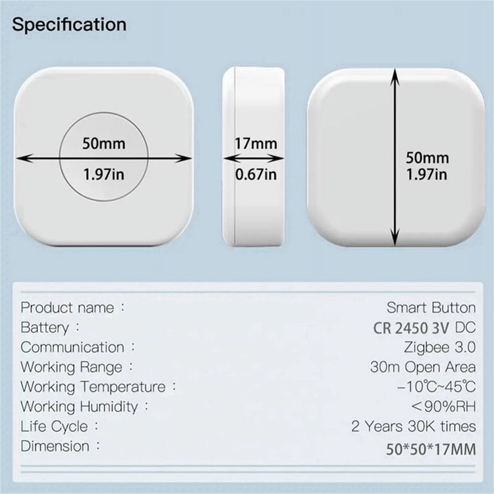 4X Tuya Zigbee Button Smart Scene Switch Intelligent Linkage Wireless Switch Automation Work with Smart Life