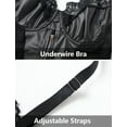 thumbnail image 2 of Ausing Women's Mesh Bodysuit PU Mini Dress Lingerie Lace Trim Leather Bodycon Zipper Spaghetti Strap Nights Clubwear Black S, 2 of 5