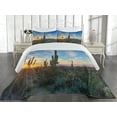 thumbnail image 2 of Ambesonne Saguaro Quilted Coverlet 3 Pcs, Cactus Noon, Queen Size, Green Blue, 2 of 4
