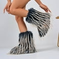 thumbnail image 4 of Fuzzy Snow Boots for Women 2025 fashion Winter Furry Mid Calf Flat Heel Fluffy Plush Warm Short Booties, 4 of 6