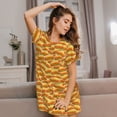 thumbnail image 3 of Rocae Hot Dogs for Nightgowns for Women Sleep Shirts Short Sleeve Nightshirt Pullover Nightdress, 3 of 6