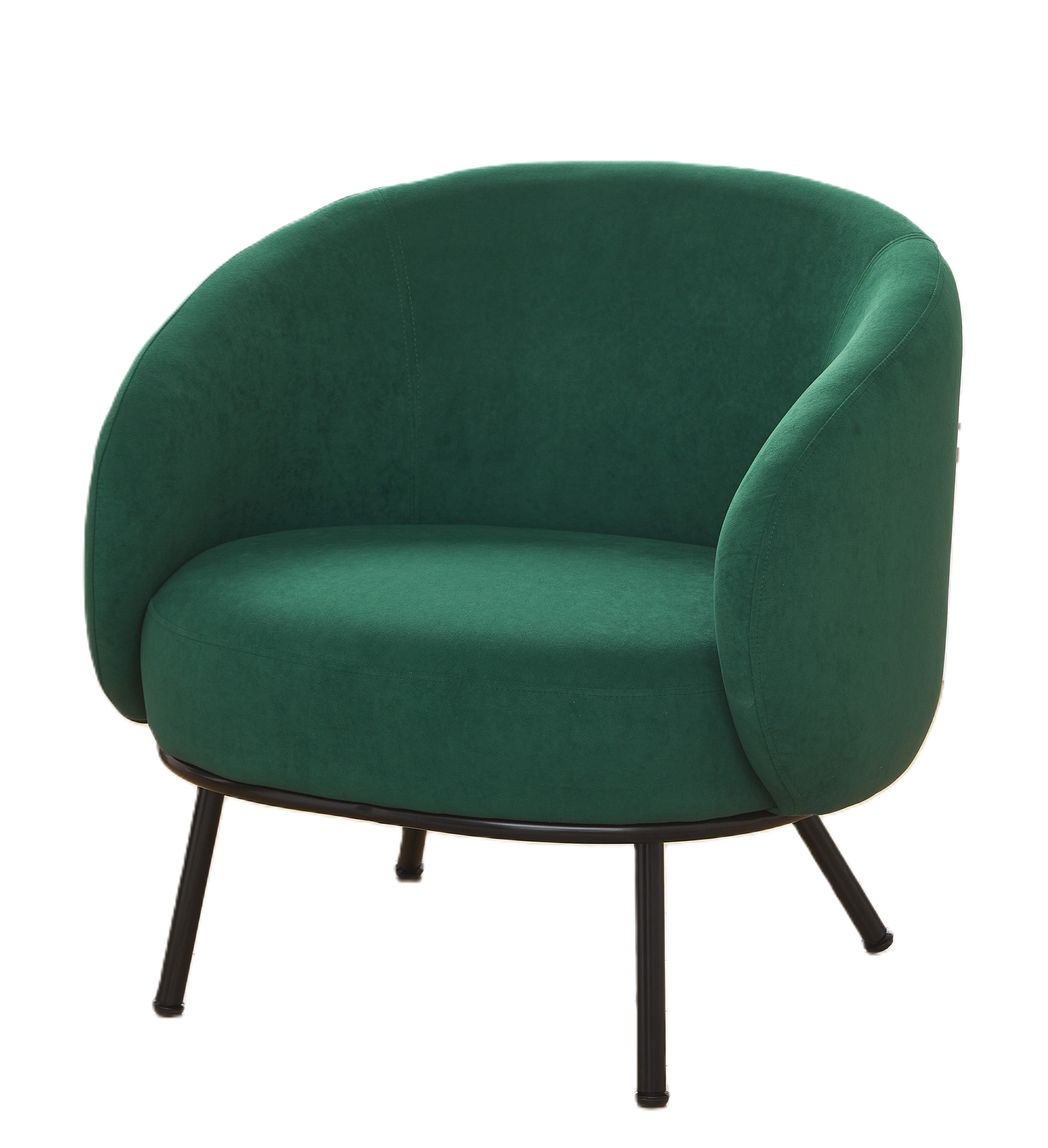 US Pride Furniture Luxury and Elegance Modern Channel Chair with Velvet Fabric Material and Thin Metal Legs Green