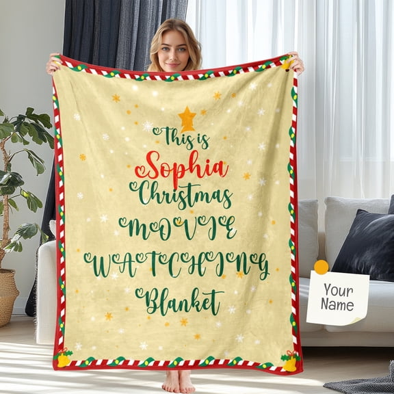 Custom Blanket with Text - Personalized Text Throw - Customized Gifts for, Adults, Pets