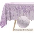 thumbnail image 2 of 60x84inches Ombre Light Purple Tablecloth Dripping Glitter Printed Lavender Rectangle Table Cover Reusable Decorative Shiny Tablecloths for Wedding Birthday Banquet Dinner Party Supplies, 2 of 7