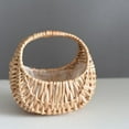 thumbnail image 5 of YHAICO Easter Basket Buckets Egg Buckets Gifts Tote Bags Egg Hunt Cute Cookies Beach Storage for Holiday Picnic Flower Basket Rattan Woven Basket Portable Flower Girl Flower Arrangement Storage, 5 of 6