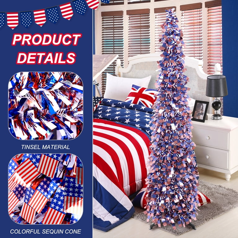 American Flag Tree Skirt 36 Inch - Christmas, Holiday Decor, Farmhouse Style