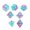 005, variant on 7Pcs Multi-Faceted Party Supplies Tabletop Games Educational Toys Props Digital , Green and Coffee 004