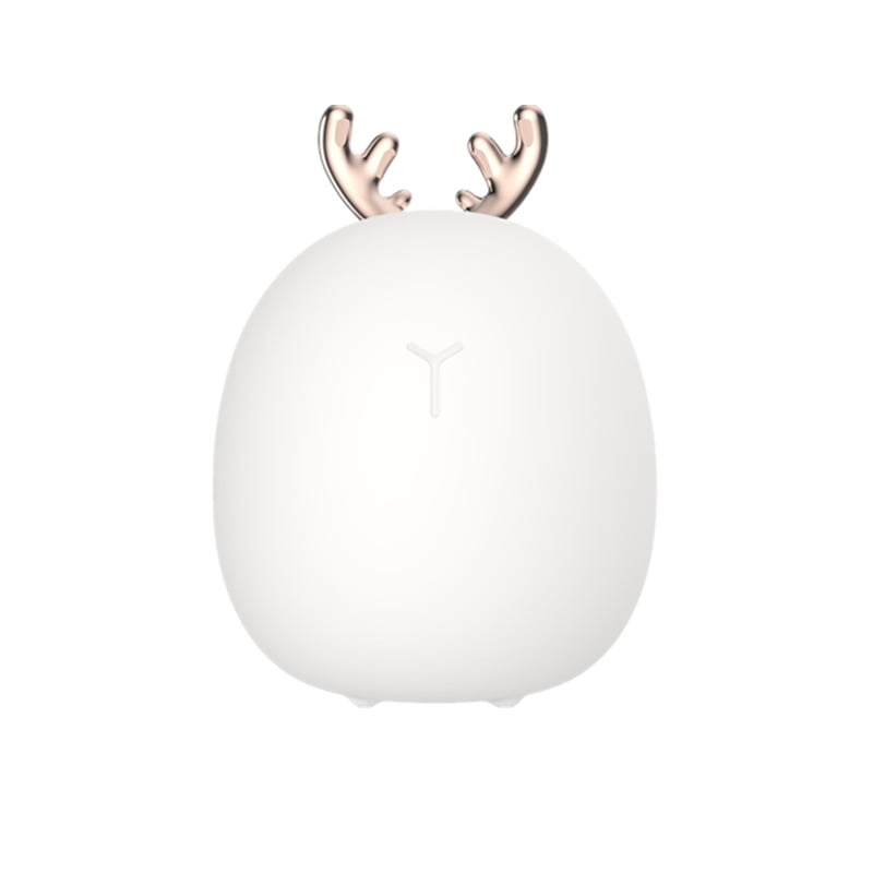 Cartoon cute deer night light USB charging rabbit pat silicone lamp children's baby feeding LED bedside atmosphere lamp