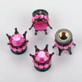 thumbnail image 4 of Pure Handmade Bling Bling Rhinestones Tire Valve Stem Caps 4 Pack, Pink, 4 of 6