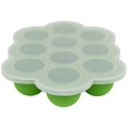 thumbnail image 1 of Bandeja de silicona para congelador de alimentos para bebés con tapa con clip - Recipiente de almacenamiento perfecto para alimentos caseros para bebés, purés de frutas y verduras y leche materna Verde brillante Diez secciones de 1.5 onzas, 1 of 5