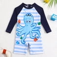 thumbnail image 2 of WUANDIXFA Toddler Baby Boy Rash Guard Swimsuit 9 12 18 24 Months 2T 3T Long Sleeve One Piece Zipper Bathing Suit Beach Swimwear Sunsuit Black,12-18 Months, 2 of 6