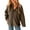 Coffee, variant on Women Fleece Fuzzy Jacket No Hood Casual Warm Winter Full Zip Up Sweater Coats Long Sleeve Solid Color Outwear (XL, Wine)